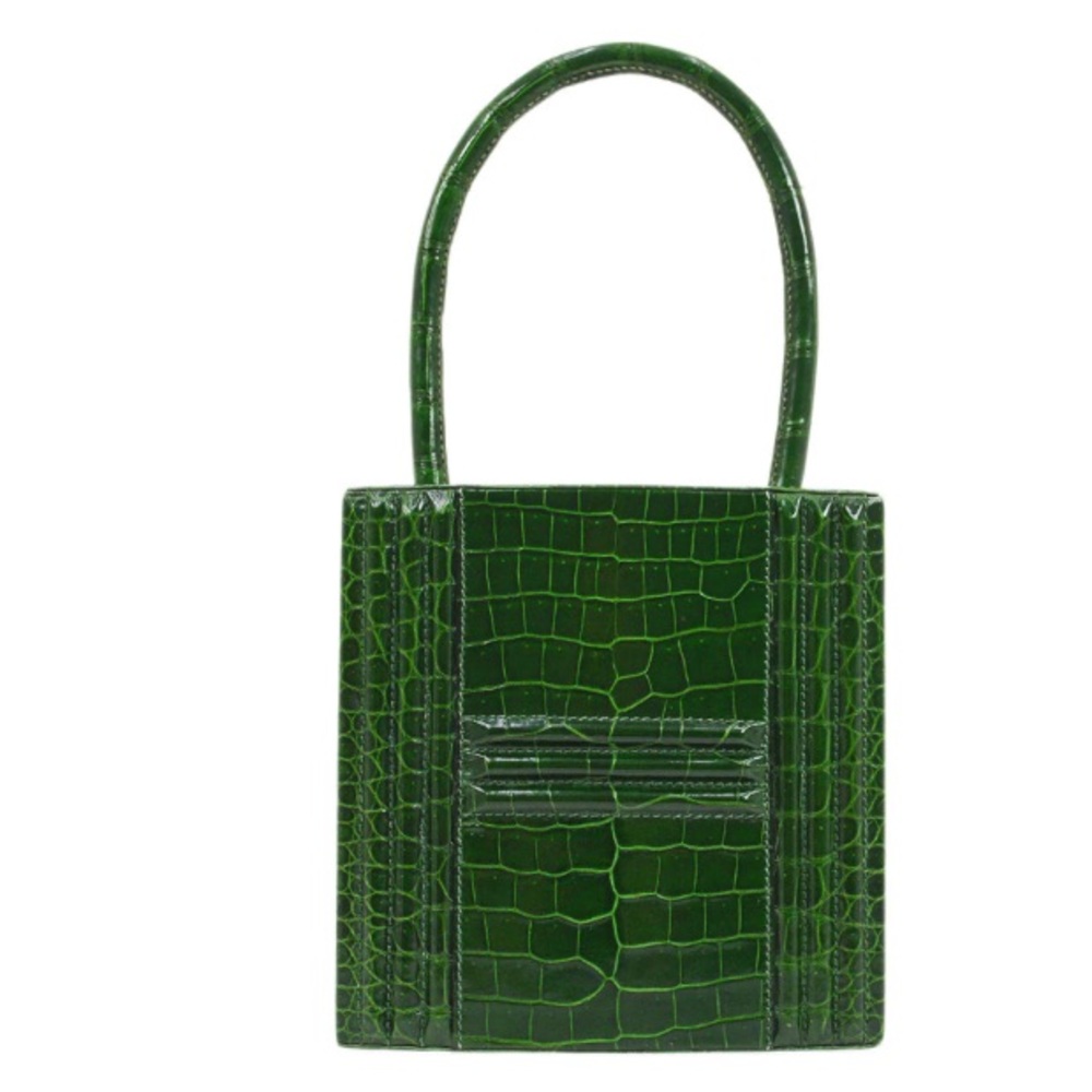 HERMES Vintage Kelly Green Porosus Crocodile skin